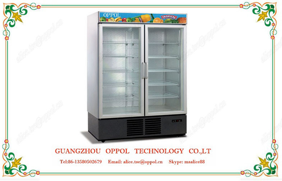 Congelador de cristal vertical de la puerta del refrigerador del escaparate de la bebida del refrigerador OP-206