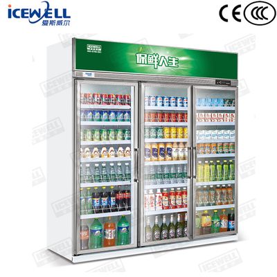Refrigerador de cristal transparente de la puerta del congelador de cristal vertical magnético comercial de la puerta