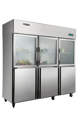 1500L asiático refrigeradores sólidos/de cristal de tres de la puerta de la calidad comercial para el restaurante, 1830x800x1930