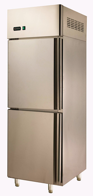 Refrigerador vertical del acero inoxidable de dos puertas para el anuncio publicitario, Freezer≤18℃