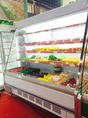 Refrigerador abierto del refrigerador del supermercado del escaparate de la lechería de la cubierta multi abierta vertical de la exhibición