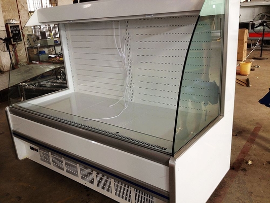 El refrigerador abierto blanco de 2.5meter Multideck, de escasa altura abre el refrigerador del escaparate de la exhibición