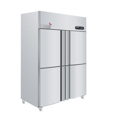 refrigerador de cuatro puertas de la puerta francesa 350W, refrigerador vertical y congelador