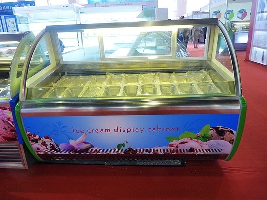 Helado del acero inoxidable de la estación del postre que sumerge los tanques del congelador 16 de la exhibición