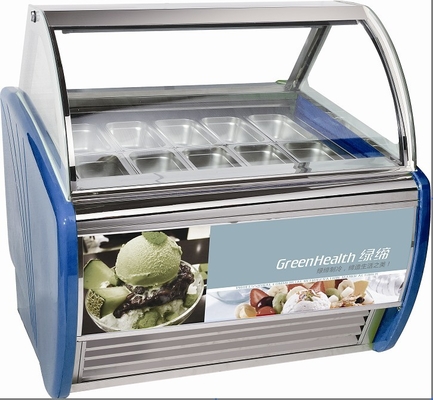 Aduana dura azul del congelador de la exhibición del helado de 10 cacerolas para la tienda/la alameda