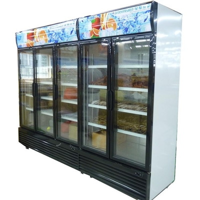 Puerta de cristal del congelador vertical comercial ligero LED/T5 con el compresor de TECUMSEH