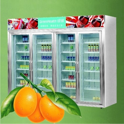 Del acero puertas comerciales inoxidables del compresor -25°C 3 de TECUMSEH del congelador de la exhibición verticalmente