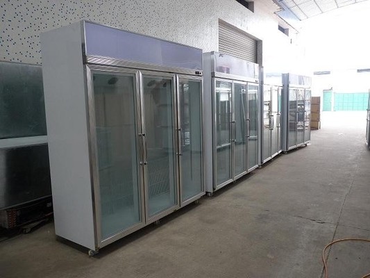 Del acero congelador comercial inoxidable -25°C de la exhibición verticalmente con la luz vertical