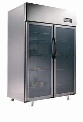 Refrigeradores de la calidad comercial del restaurante, congelador vertical de cristal de la puerta doble 900L