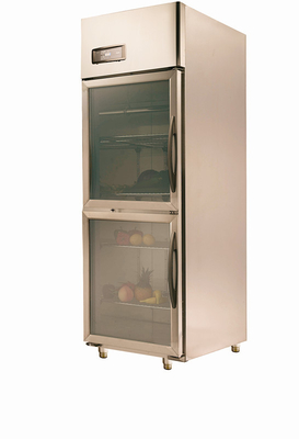 Congelador de refrigerador comercial vertical 425L, refrigerador de dos puertas para la barra