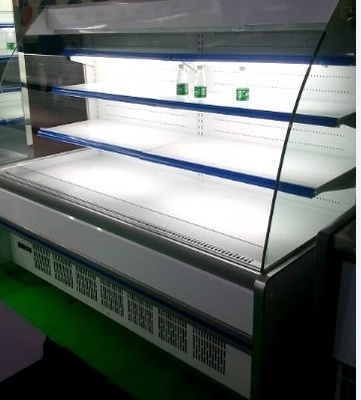 Carro abierto de la comida del refrigerador de Multideck del compresor de Corpeland/de Pansonic al cliente usado en supermercado