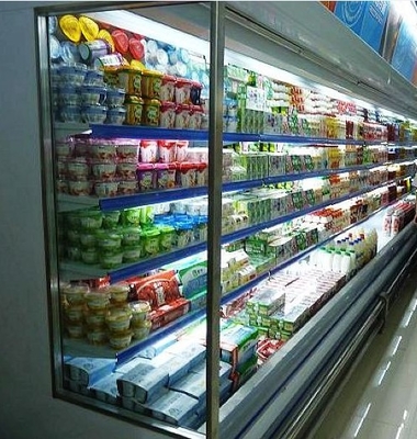 Demostración abierta de la capacidad grande del refrigerador de Multideck de la lechería y de las bebidas y multideck ajustable
