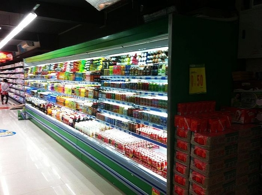 Refrigerador vertical abierto multi de la cortina de la cortina del CE ROHS del refrigerador de la cubierta del supermercado