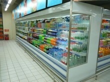 Escaparate abierto blanco/rojo del supermercado del refrigerador de Multideck con la función auto de Frost