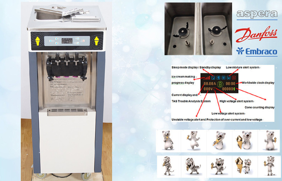 Sistema de refrigeración separado de la tolva del congelador suave comercial del servicio