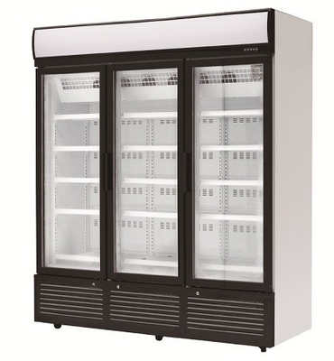 Congelador de cristal vertical negro de la puerta de R404a para la refrigeración del helado