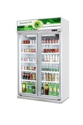 Profesional escaparate de la exhibición del congelador de refrigerador de la puerta de dos vidrios