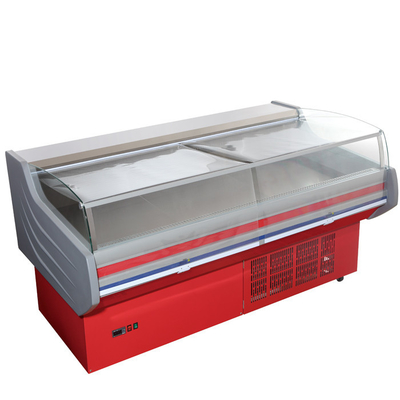 La tienda de delicatessen de elevación de las puertas exhibe el escaparate R22/R404a del refrigerador con el enfriamiento dinámico
