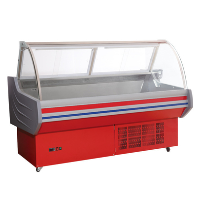 La tienda de delicatessen de elevación de las puertas exhibe el escaparate R22/R404a del refrigerador con el enfriamiento dinámico
