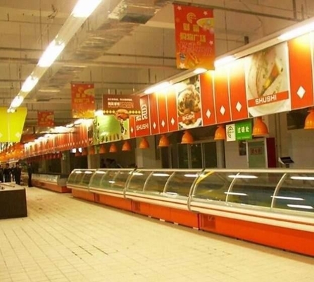 La tienda de delicatessen exhibe el refrigerador el 1.2m - los 30m con las puertas de elevación/las puertas deslizantes