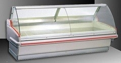 La tienda de delicatessen de encargo exhibe el refrigerador, ruedas seca el refrigerador 2.5meter del calor para conveniente