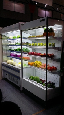 Pequeño escaparate de cristal lleno de la exhibición de las frutas del refrigerador de Multideck para la tienda conveniente