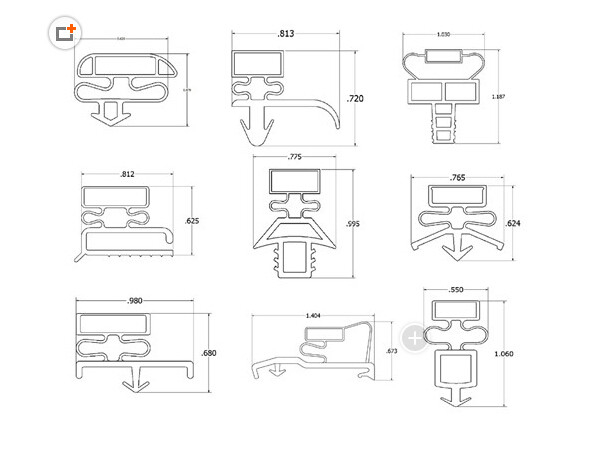 sellos de puerta profesionales del congelador del sello de puerta del refrigerador, del sólido y del PVC de la esponja