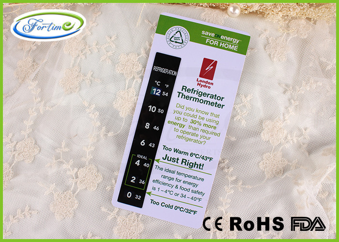 El LCD colorea la tarjeta del termómetro del refrigerador del PVC del cambio para el regalo 0 ~ de la promoción alta exactitud 12℃